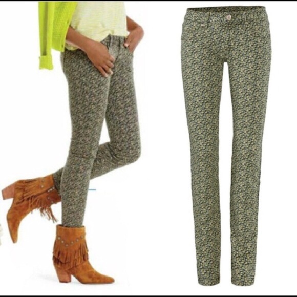 CAbi Pants - cabi | Green Floral Ditsy Skinny Jeans